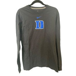 Nike Duke Blue Devils Regular Fit black long sleeve tshirt 100% Cotton Size M